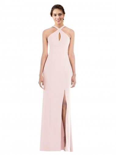 Shop Criss Cross Halter Princess Line Trumpet Formal Crepe Bridesmaid Dress / Prom Dress Sydney