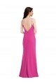 Open Back High Neck Halter Trumpet Formal Crepe Bridesmaid Dress / Prom Dress