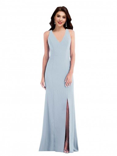 Shop Criss Cross Cutout Back Maxi Bridesmaid Dress / Prom Dress with Front Slit Sydney