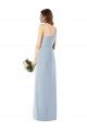 One Shoulder Crepe Trumpet Bridesmaid Dress / Prom Dress with Front Slit