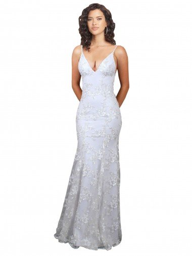 Shop V-Neckline Backless Floral Patterned Sequin Formal Bridesmaid Dress / Prom Dress Sydney