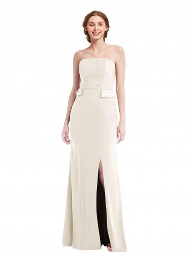 Shop Long Strapless Tuxedo Maxi Bridesmaid Dress / Prom Dress with Front Slit Sydney