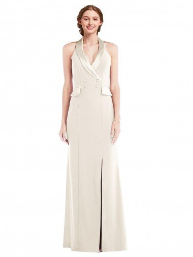 Shop Halter Tuxedo Maxi Bridesmaid Dress / Prom Dress with Front Slit Sydney