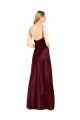 Sleek Spaghetti Straps V-Neck Formal Stretch Satin Bridesmaid Dress / Prom Dress with Center Front Slit