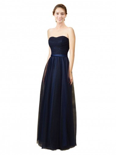 Shop Elegant Lace and Tulle Long Strapless Bridesmaid Dress Sydney