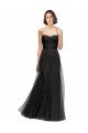 Long Tulle Bridesmaid Dress with Sweetheart Neckline and Belt