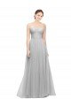 Long Twisted Sweetheart Neckline Tulle Bridesmaid Dress