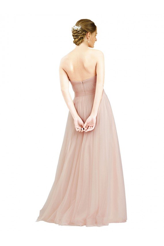 Floor Length Sweetheart Tulle Bridesmaid Dress with Open Back