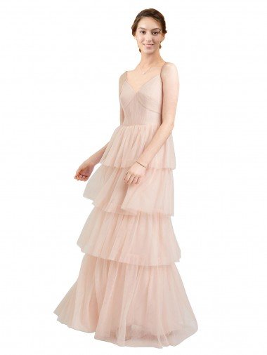 Shop V-Neck A-Line Layered Long Tulle Bridesmaid Dress Sydney