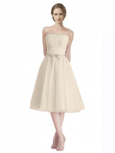 Shop Strapless Short Cocktail Length Tulle Cocktail Bridesmaid Dress with Pleats Sydney