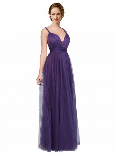 Shop Twisted Straps Sweeheart Long Tulle Bridesmaid Dress Open Back Sydney