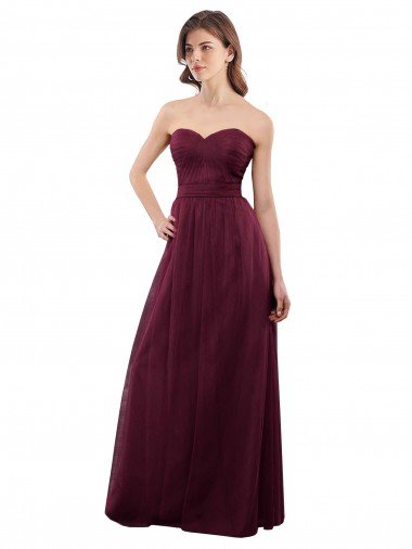 Shop Strapless Tulle A-line bridesmaid dress with pleated top Sydney