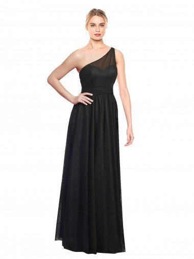 Shop Ruched One Shoulder Tulle A-Line Bridesmaid Dress Sydney