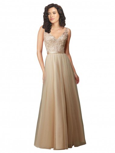 Shop Long Tulle Bridesmaid Dress with Embroidery and Beading Sydney