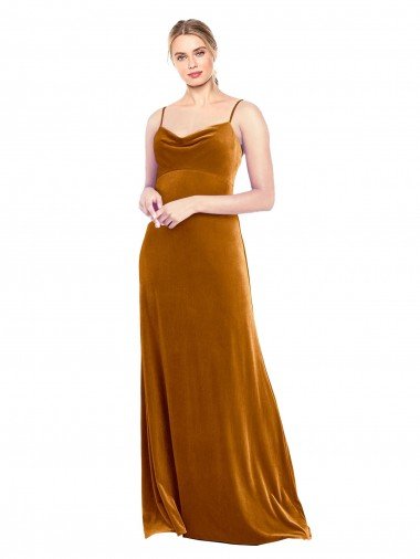 Shop Long Velvet Cowl Neck Slip Bridesmaid Dress / Prom Dress Sydney