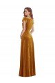 Cap Sleeve Faux Wrap Formal Velvet Maxi Bridesmaid Dress / Prom Dress with Pockets