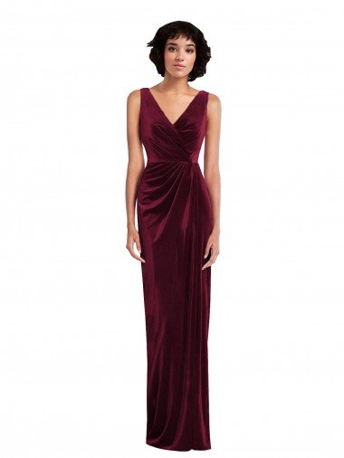 Shop Draped Skirt Faux Wrap Velvet Maxi Bridesmaid Dress / Prom Dress Sydney