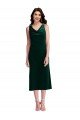 Cowl Neck Velvet Midi Cocktail Length Bridesmaid Dress / Prom Dress