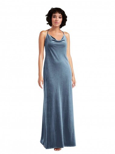 Shop Cowl Neck Velvet Maxi Slip Prom Dress Sydney