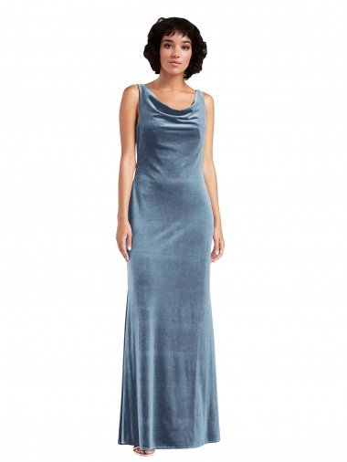 Shop Floor Length Cowl Neck Long Stretch Velvet Maxi Bridesmaid Dress / Prom Dress Sydney