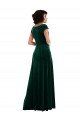 Cowl Neck Cap Sleeve Velvet Maxi Bridesmaid Dress / Prom Dress with Pockets