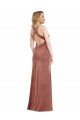 Plunging Neckline Formal Velvet Maxi Bridesmaid Dress / Prom Dress with Criss Cross Open Back