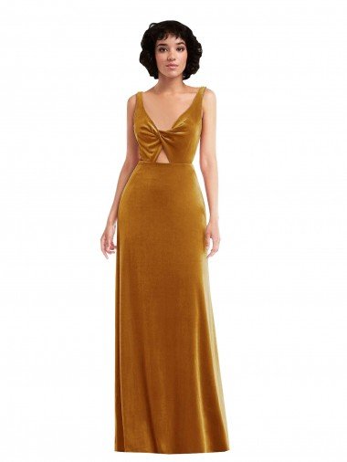 Shop Twist Front Cutout Velvet Maxi Bridesmaid Dress / Prom Dress with Pockets Sydney