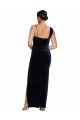 Long Formal Velvet Bridesmaid Dress / Prom Dress with Side Thigh Split and Shoulder Tie