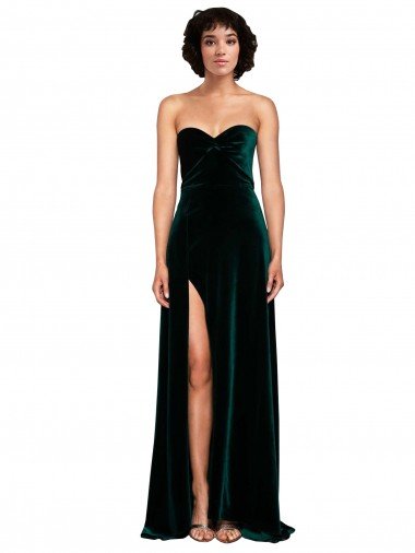 Shop Sweetheart Fluid Velvet Bridesmaid Dress / Prom Dress with High Split Sydney